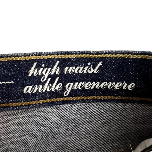 7 For All Mankind Ankle Gwenevere Jeans Women 23 x 32 Denim 5 Pocket High Waist - Picture 4 of 15